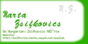 marta zsifkovics business card